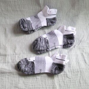 3 pairs Bombas Women's Ankle Running Socks White Size M